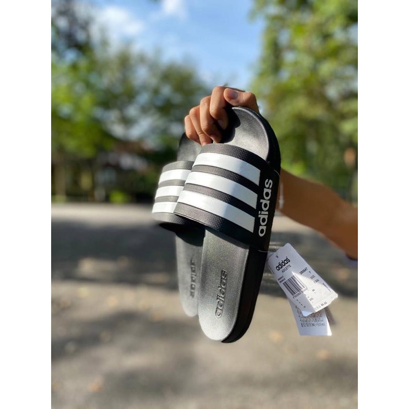 adidas blue slippers