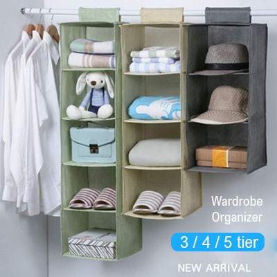 Instock 3 4 5 Shelves Wardrobe Hanging Storage Bag Shopee