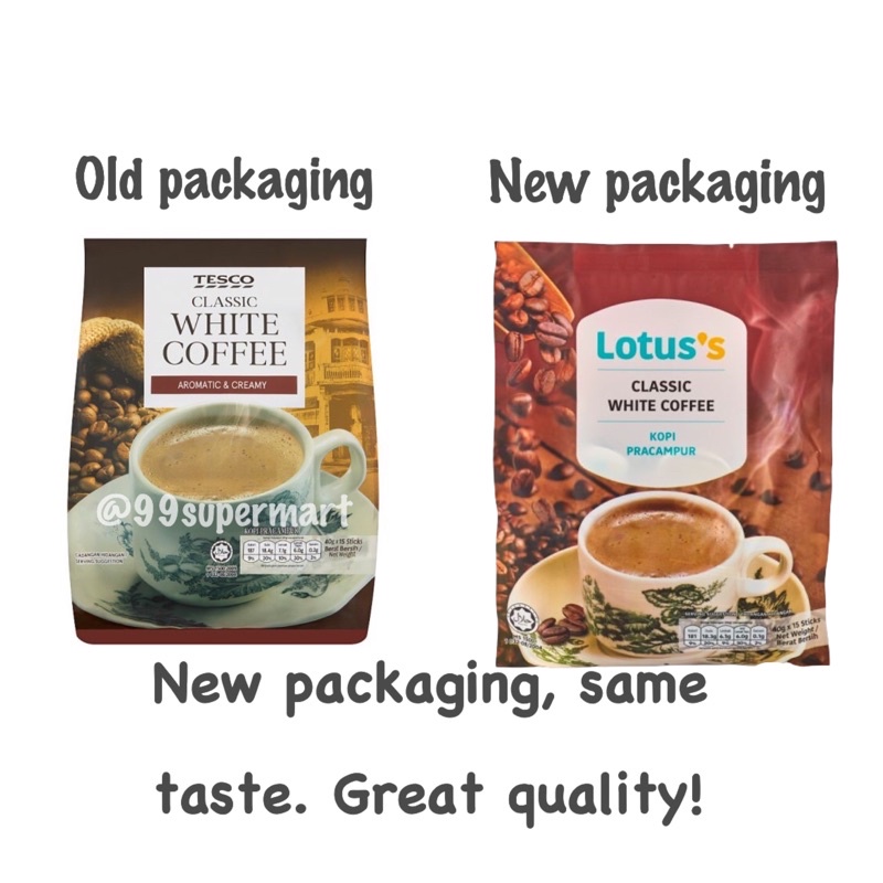 Tesco Classic White Coffee 15 x 40g Shopee Singapore