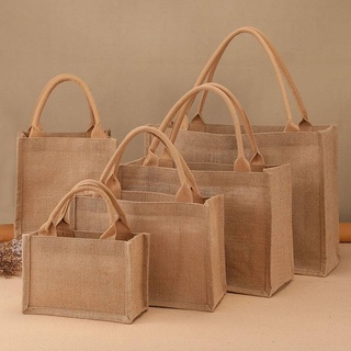 Linen handbags lunch box waterproof linen bag transformation hand-painted shopping bag custom DIY