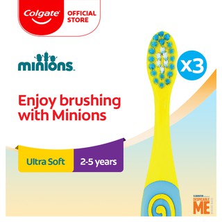 Colgate Kids Minion 2-5 Years /Minion 5-9 Years /Barbie 6+ Years /Batman 6+ Years Toothbrush (Ultra Soft) [Bundle of 3]