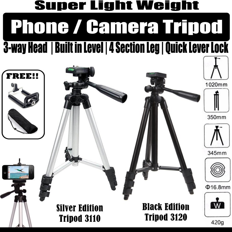 Phone / Camera Light Weight 3110 / 3120 Tripod | Shopee Singapore