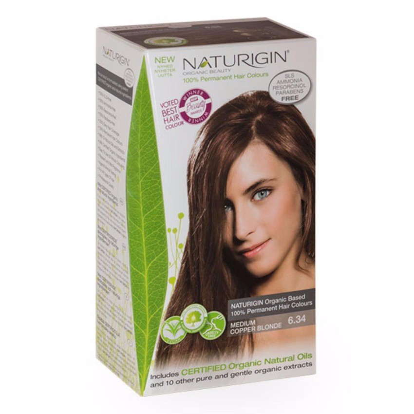 Naturigin 6 34 Medium Copper Blonde 100 Permanent Organic Hair