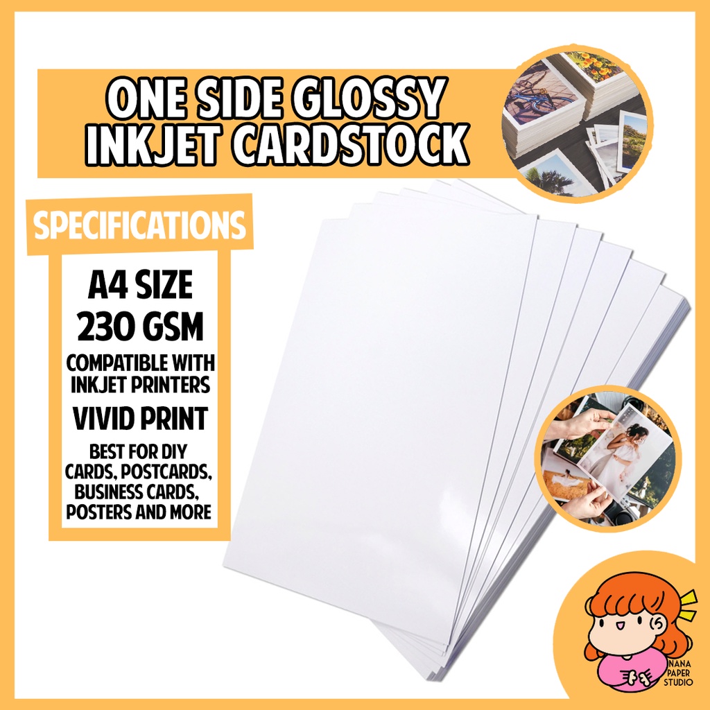 one sided glossy cardstock