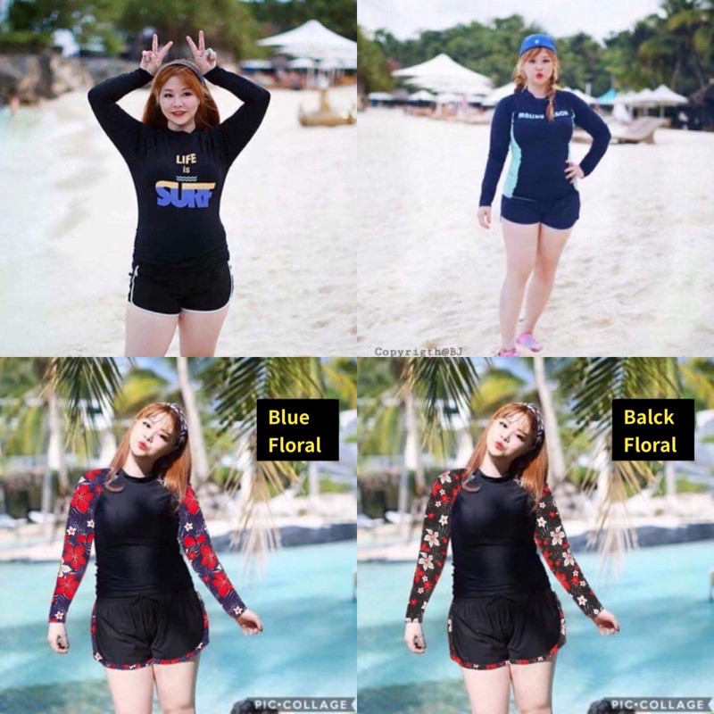 YC surf plus size rushguard terno rush guard set swimsuit COD rash guard Terno Rashguard swimwear