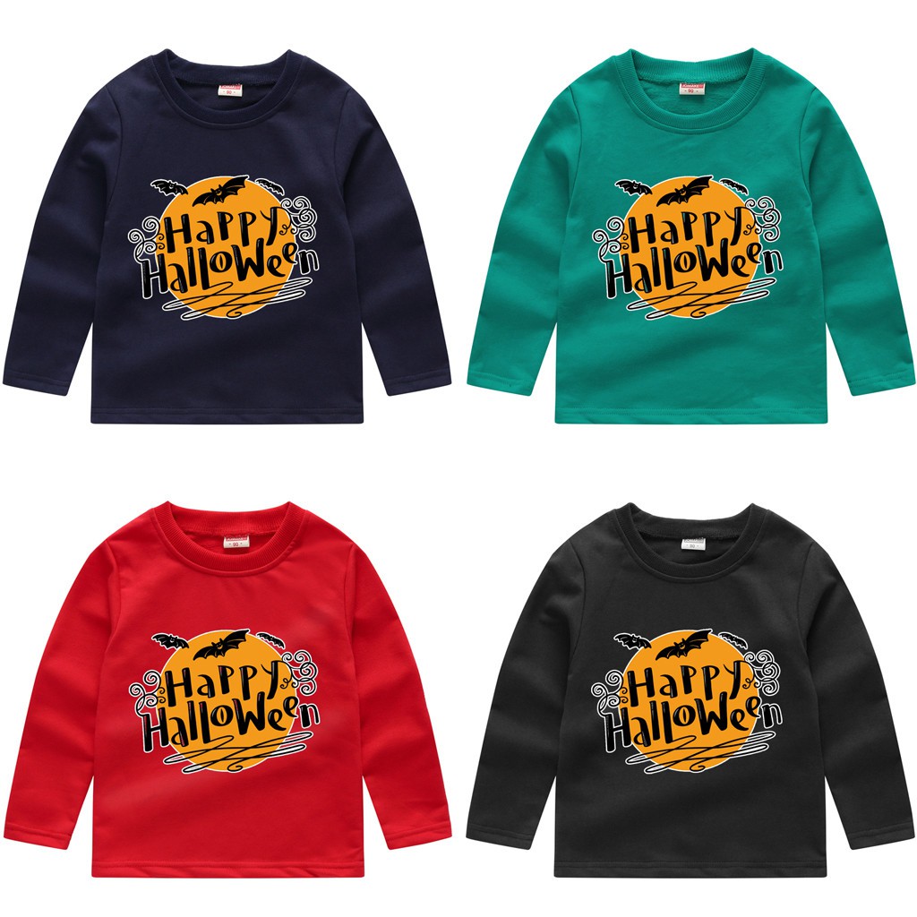 Toddler Baby Kids Boys Girls Halloween Print Sweatshirt Pullover Tops T Shirt Shopee Singapore