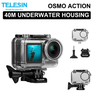 TELESIN DJI Osmo Action 40M Underwater Housing Diving Waterproof Case Transparent Acrylic Shell Cover