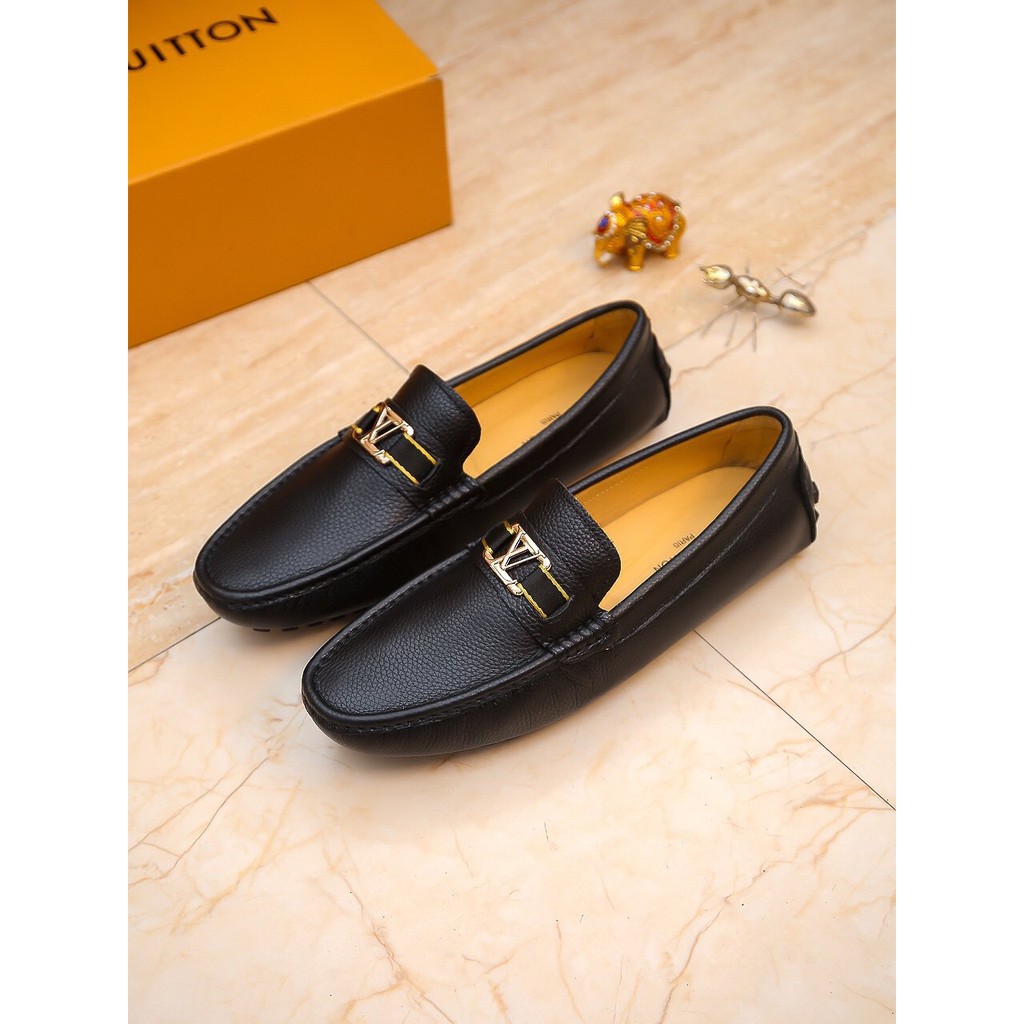 Original 2020 LV Louis Vuitton Men&#39;s Black Leather loafers Casual Slip-Ons Shoes Size: 38-44 ...