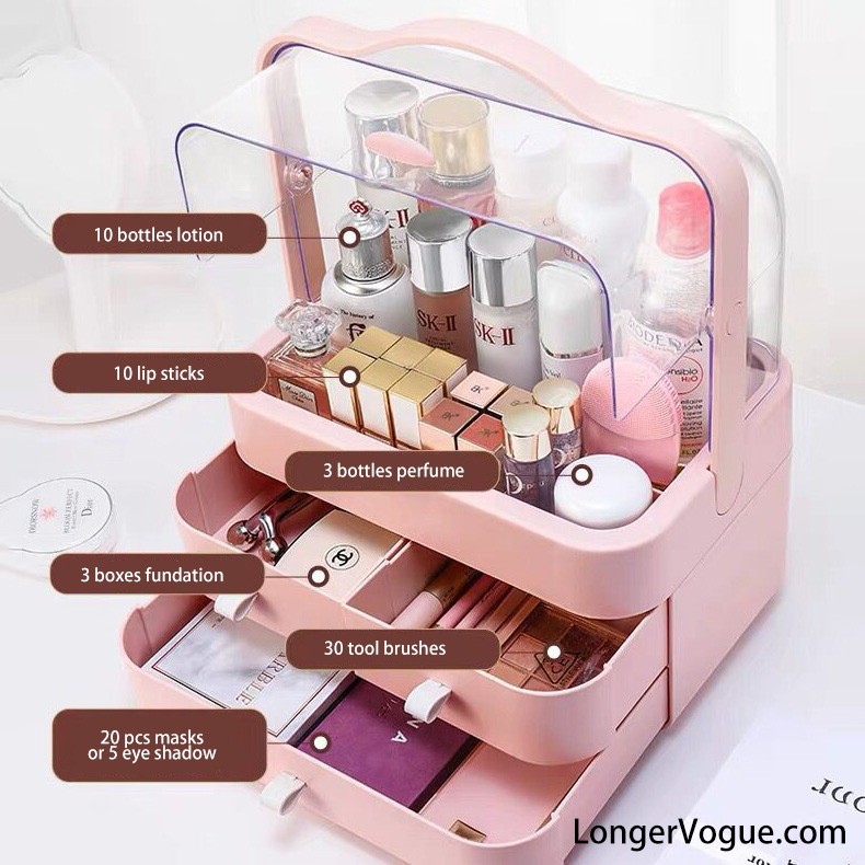 Acrylic Make Up Box Cosmetics Table Organizer Storage Container