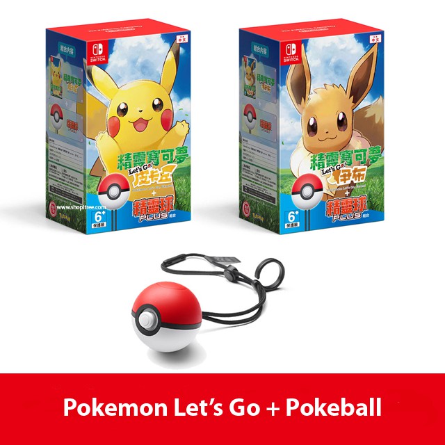 Nintendo Switch Pokemon Let S Go Pokeball Plus Bundle Pikachu Eevee Chinese Box Cover With English Chi Subtitle Shopee Singapore