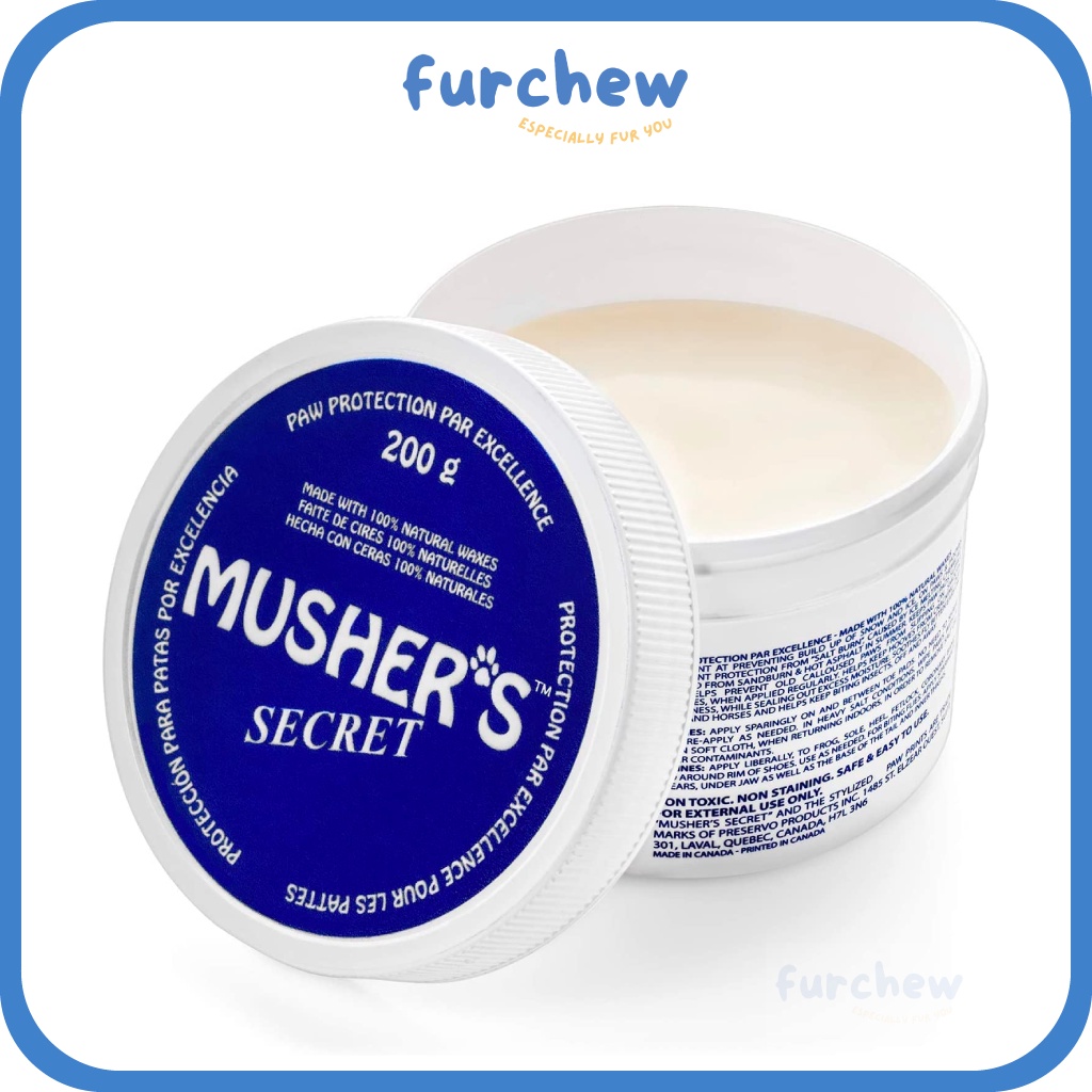 [SG] Mushers Secret Dog Paw Wax 200g Paw Protection Against Heat, Hot Pavement, Sand, Dirt