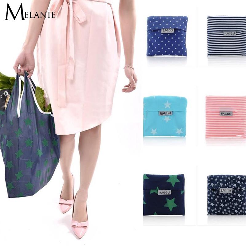 Image of Foldable Recycle Bag Eco Reusable Tote Pouch Grocery Lady Shopping Nylon Bags