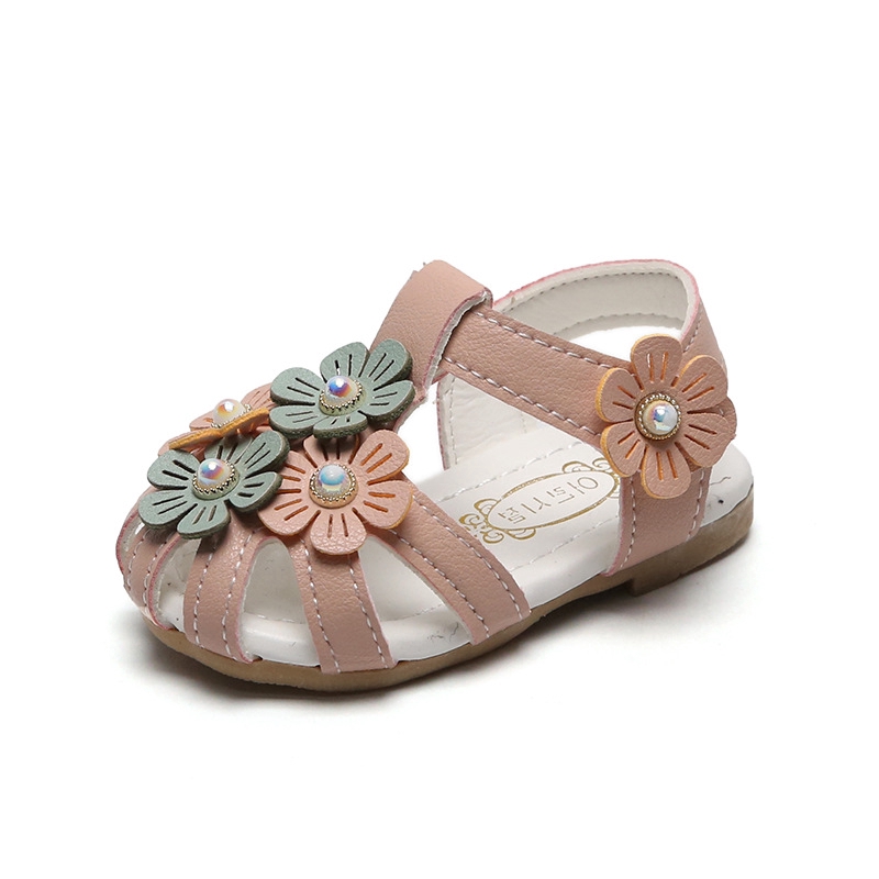 2020 New Baby Girl PU Leather Sandals 0-2 Years Summer Soft Soles Little Girls Non-slip Shoes
