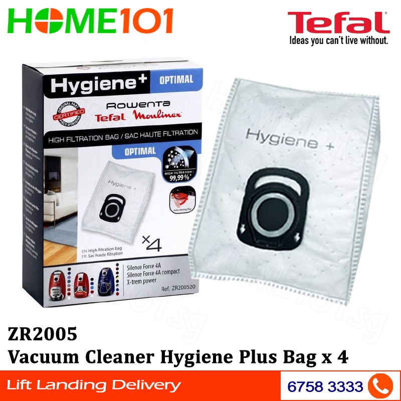 Tefal Vacuum Cleaner Hygiene Plus Bag x 4 ZR2005 Shopee Singapore