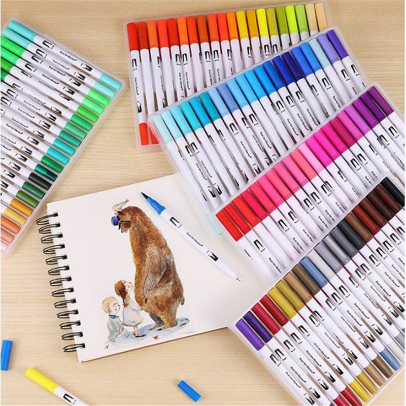 12/24/36/48/60/100 Color Set 0.4mm Micro Tip Fineliner Pen Drawing Painting