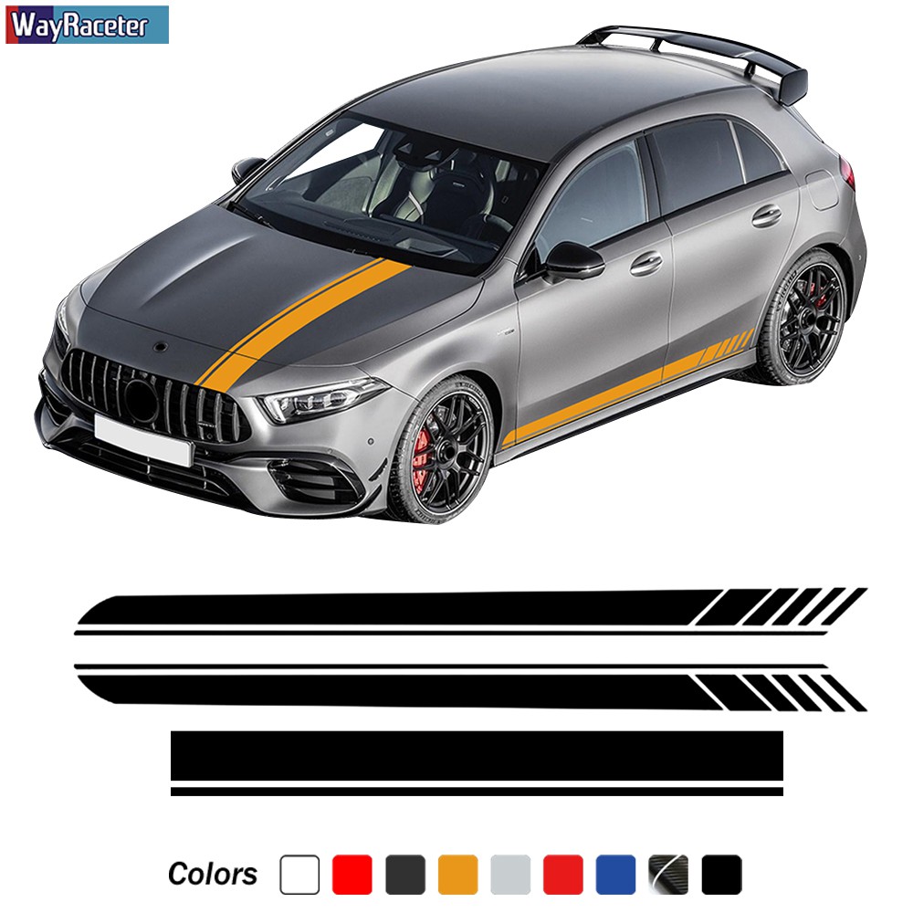 Edition 1 Amg Car Hood Decal Side Stripes Skirt Sticker For Mercedes Benz A Class W177 V177 A35 A45 A45s W176 Amg Access Shopee Singapore