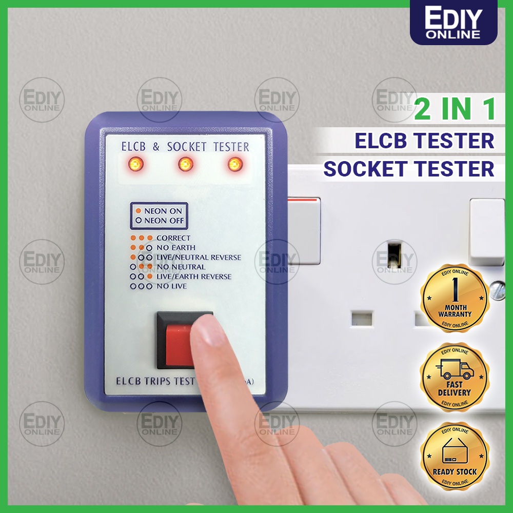 Malaysia] elcb trips & socket tester test for power supply safety smes1630 13 amp 13a