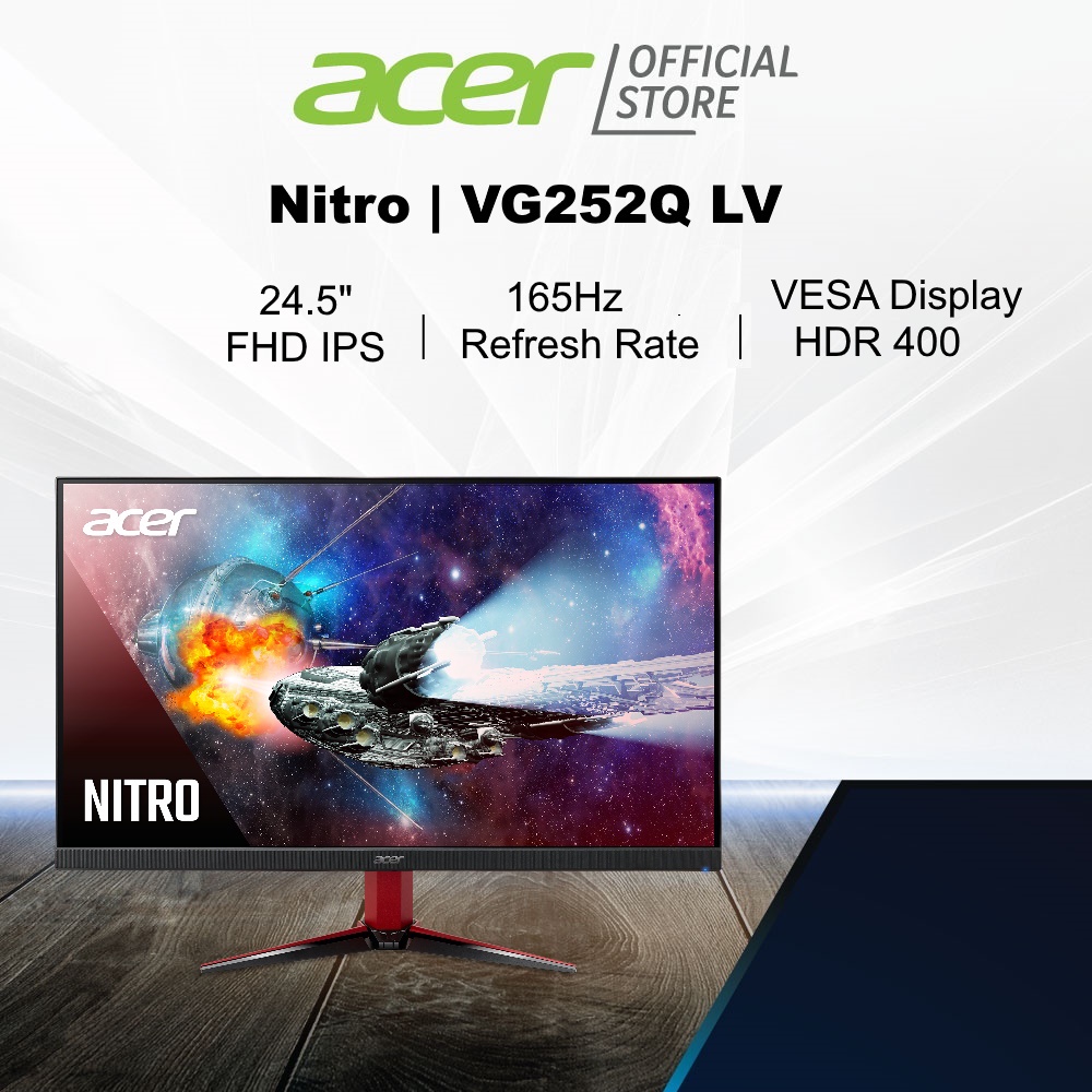 Acer Nitro VG252Q LV 24.5 Inch FHD IPS Monitor with 165 Refresh Rate ...