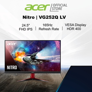 Acer Nitro VG252Q LV 24.5 Inch FHD IPS Monitor with 165 Refresh Rate and 0.5 MS Response Time
