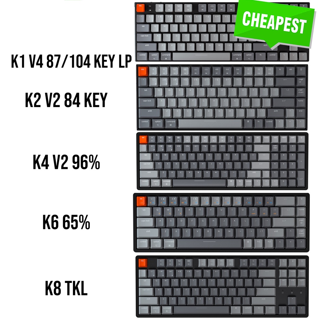 Keychron K1/K2/K6/K8 RGB Gateron Optical Hotswap Aluminum Bluetooth ...