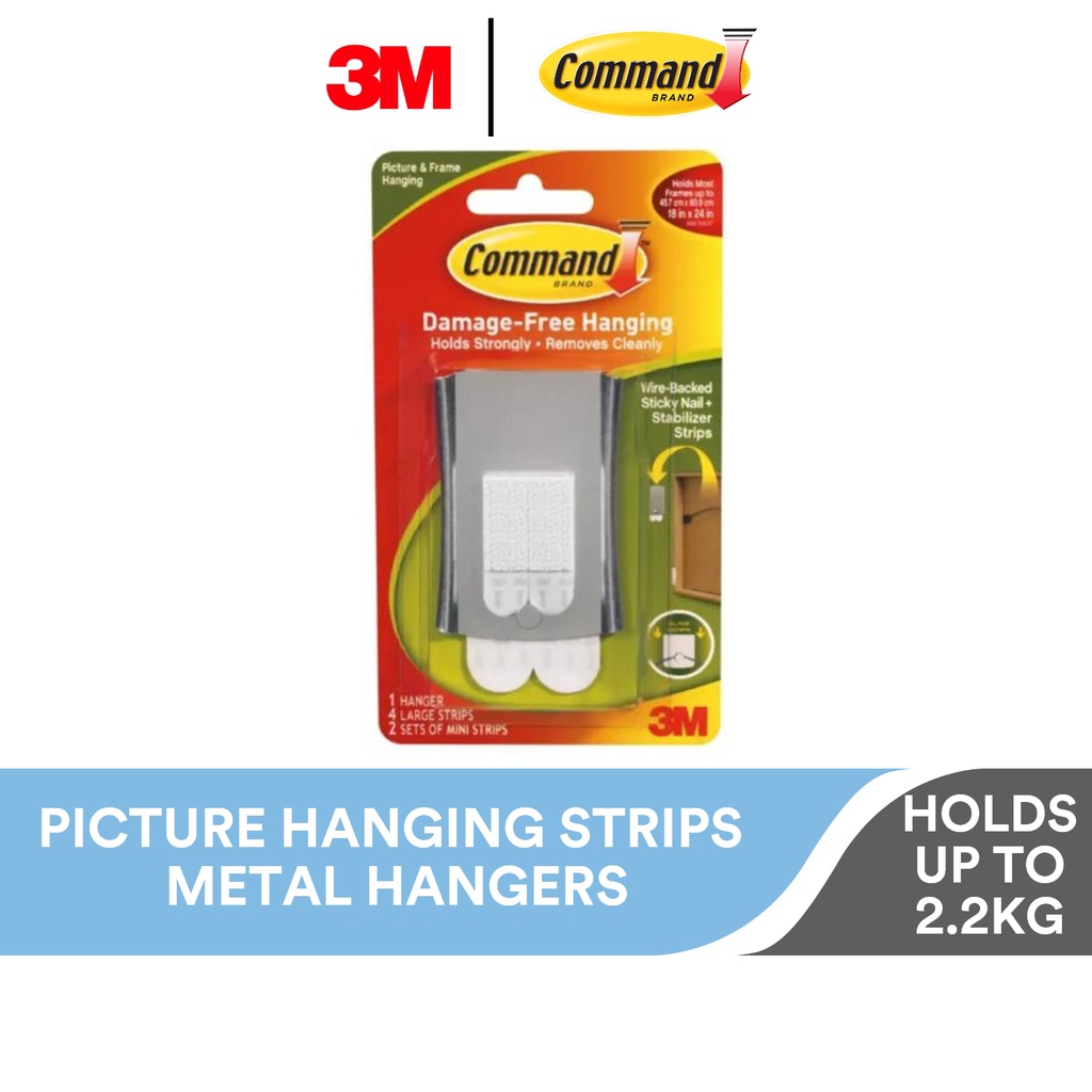 3M Command 17048 Jumbo Universal Picture Hanger Sticky Nail Wire Backed