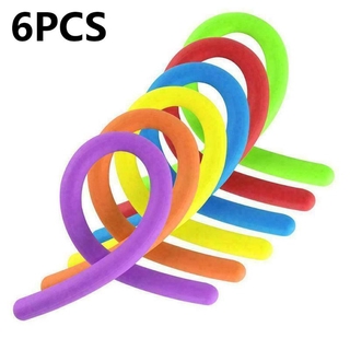 6pcs / Set  Anti Stress Novelty Noodle Stretch Rope Toy Children String Fidget Autism Funny Toy Kids Gift