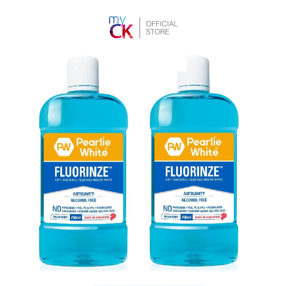 (Bundle of 2) Pearlie White Mouth Rinse Alcohol Free Fluorinze AntiBac