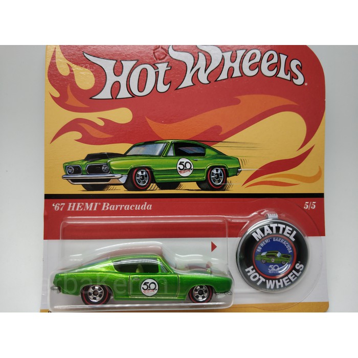 hot wheels 50th anniversary 67 hemi barracuda