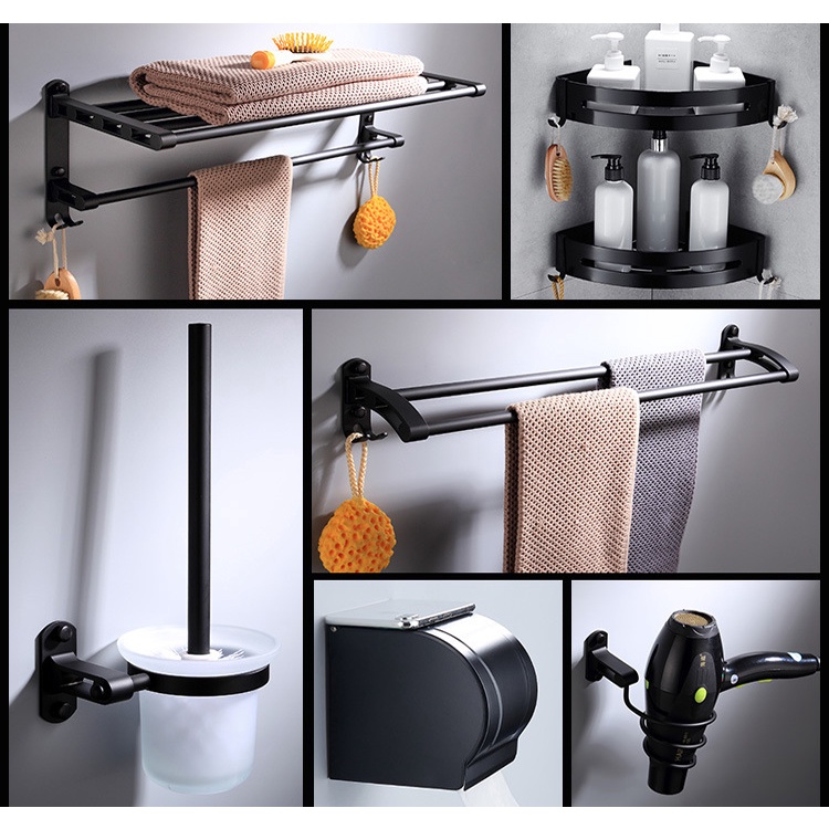 TMYMT Space Aluminum Bath Towel Rack folding bath towel rack toilet