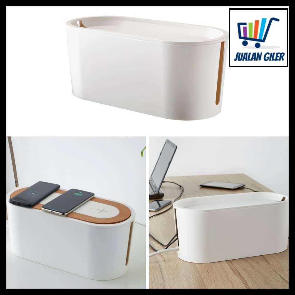 Ikea ROMMA CABLE MANAGEMENT BOX WITH LID WHITE CABLE MANAGEMENT BOX