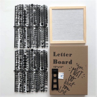 10" Felt Letter Message Board+460pcs Letters Characters Pine Frame Board Retro 