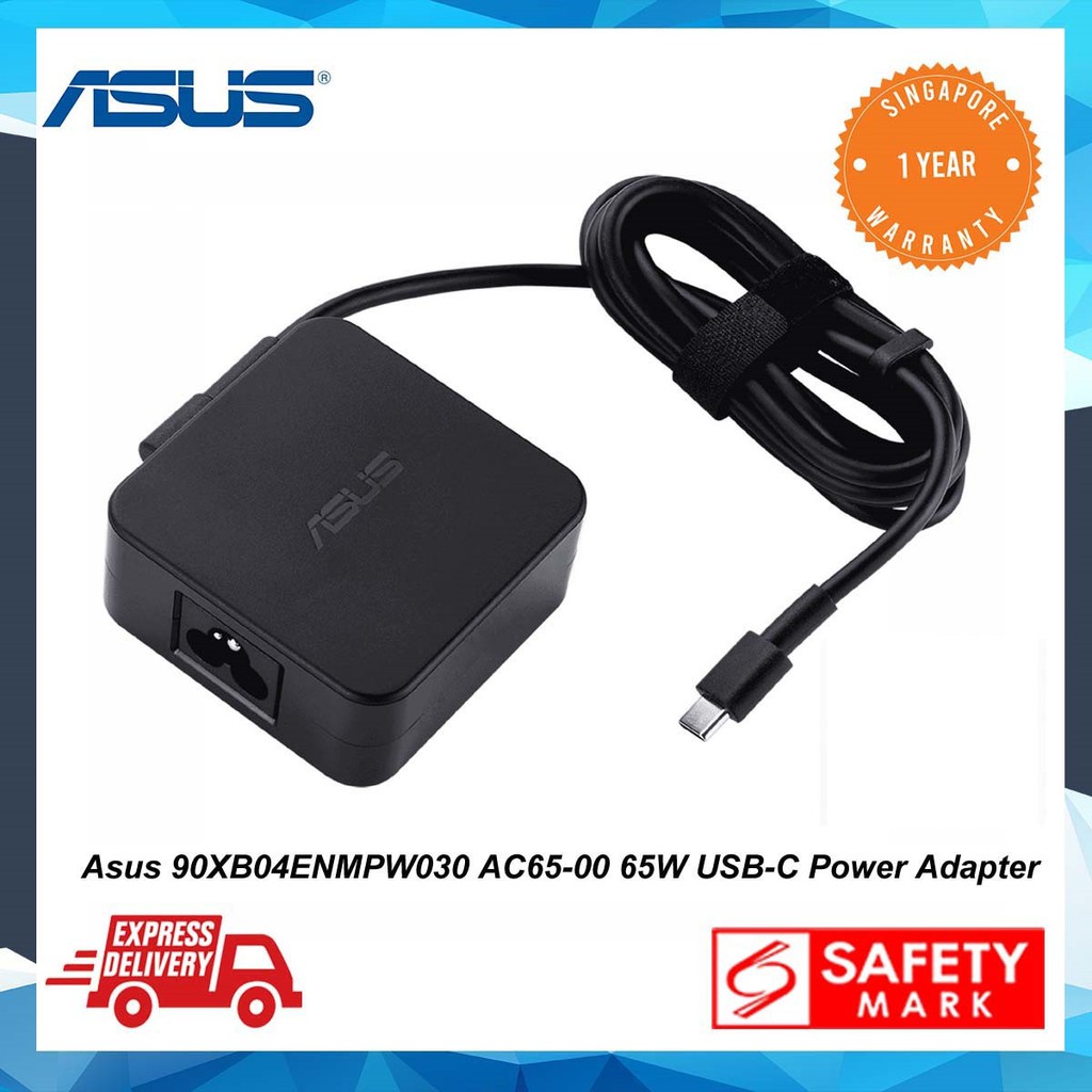BRAND NEW Original Asus 90XB04ENMPW030 AC6500 65W USB TypeC Power Adapter Singapore Safety