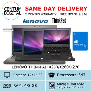 Refurbished Lenovo ThinkPad X250 X260 X270 i5 i7 Core 4/8GB RAM 500 SATA 128/256/512 SSD 12 Inch Screen Windows 10