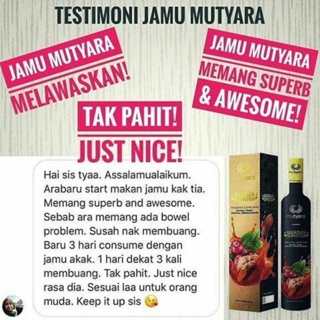 Jamu Mutyara By Tya Ariffin Original Shopee Singapore