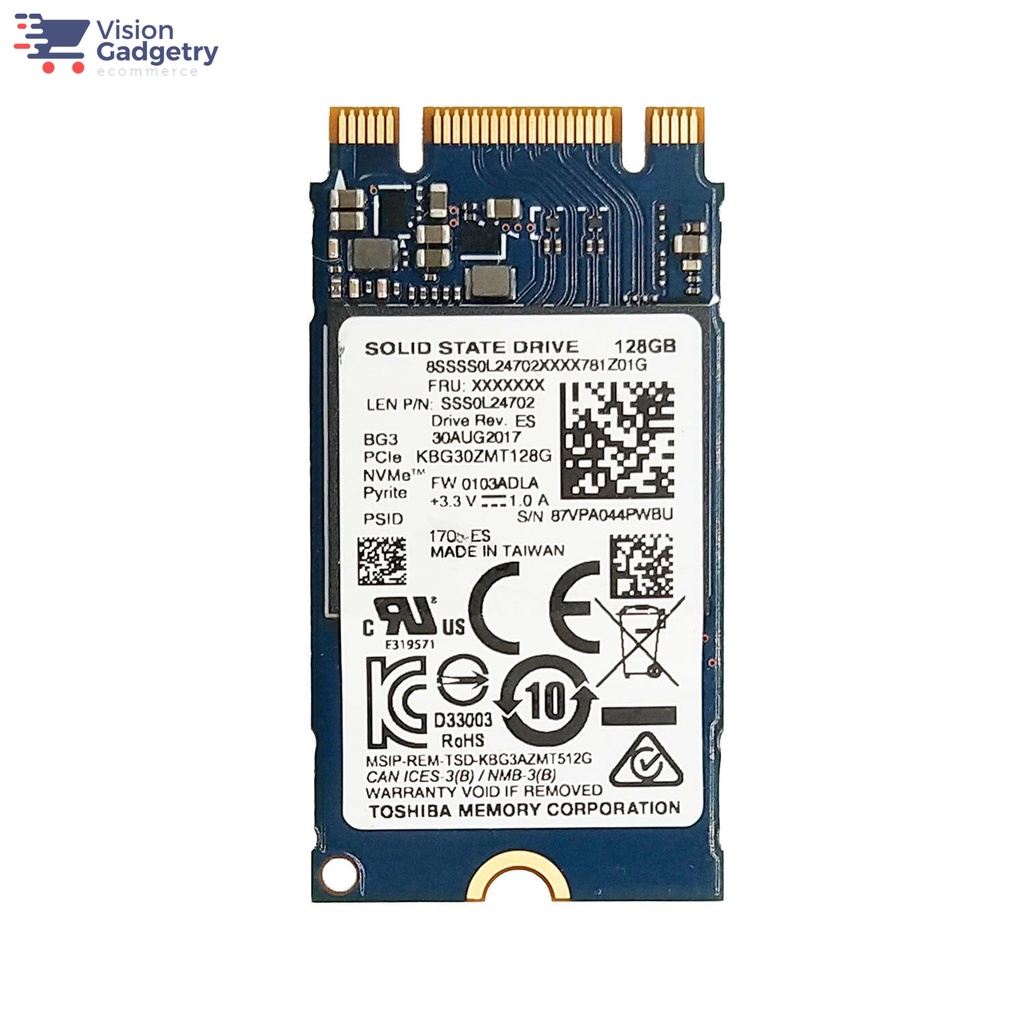 Toshiba 128GB PCIe NVMe 2242 M.2 SSD 1500MBs Internal Solid State Drive  KBG30ZMT128G | Shopee Singapore