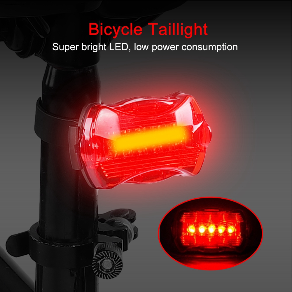 Cycling Bicycle Bike Tail Light 6-Mode Rear Safety Warning LED Flashing Bulbs