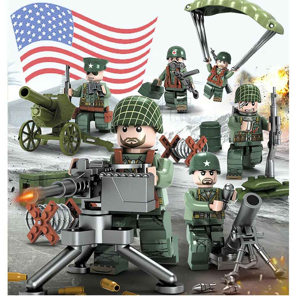 Details about   USA Army Soldier WW2 Set US Military Base MiniFigures Blocks Fit Lego toys