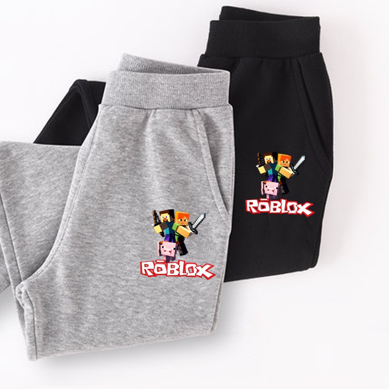 Kids Pant Boys Roblox Minecraft Sweatpants Child Cotton Trousers - moc pants roblox