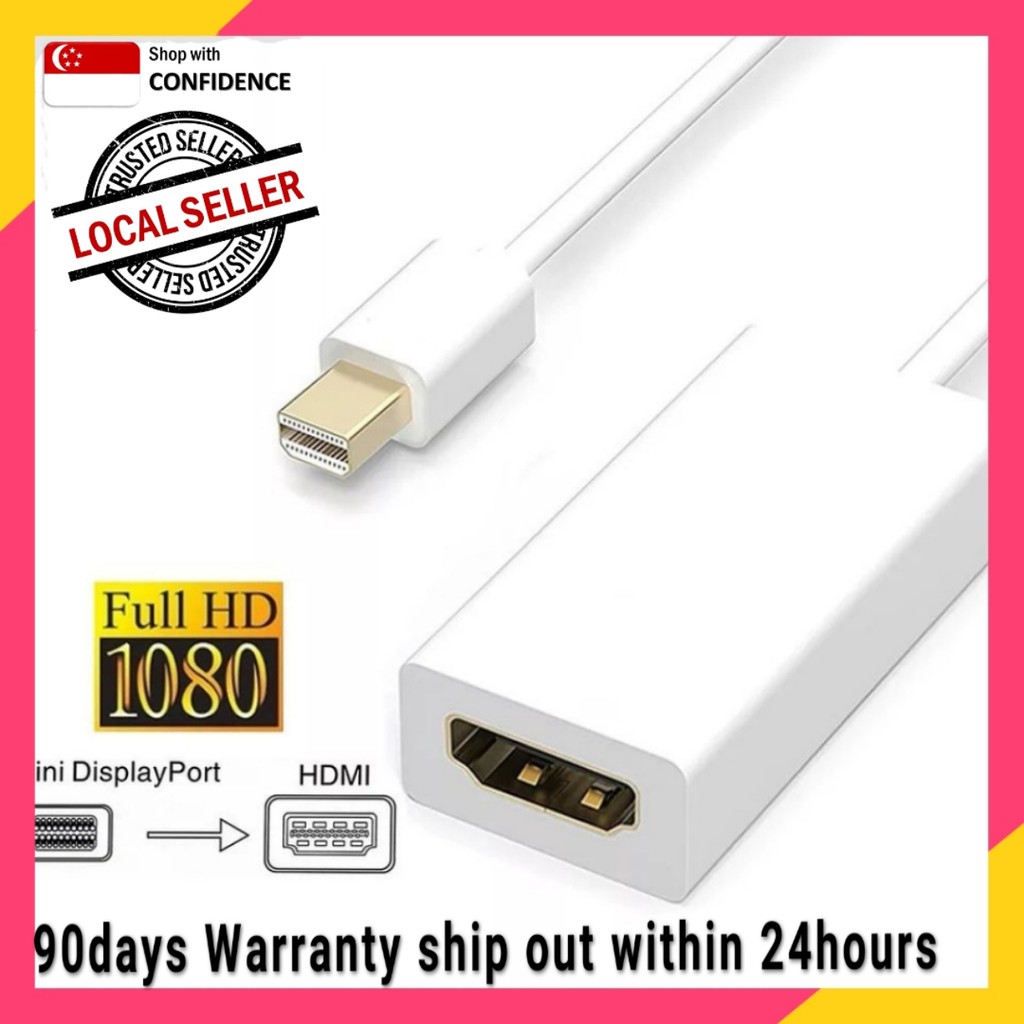 Mini Dp To Hdmi Adapter Cable For Apple Mac Macbook Pro Air Notebook Microsoft Surface Display Port Dp To Hdmi Converter Shopee Singapore