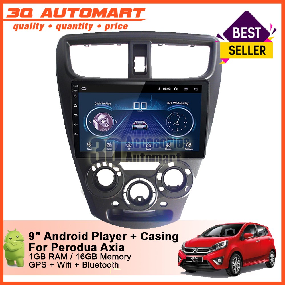 9 Inch Android Player Hd Wifi Gps 1gb Ram 16gb Memory For Perodua Axia Shopee Singapore