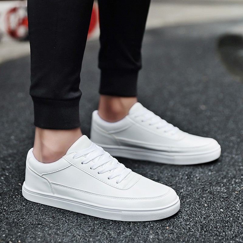 Ready Stock White Sneakers Men Comfortable Low Top Shoes Fashion Casual ...