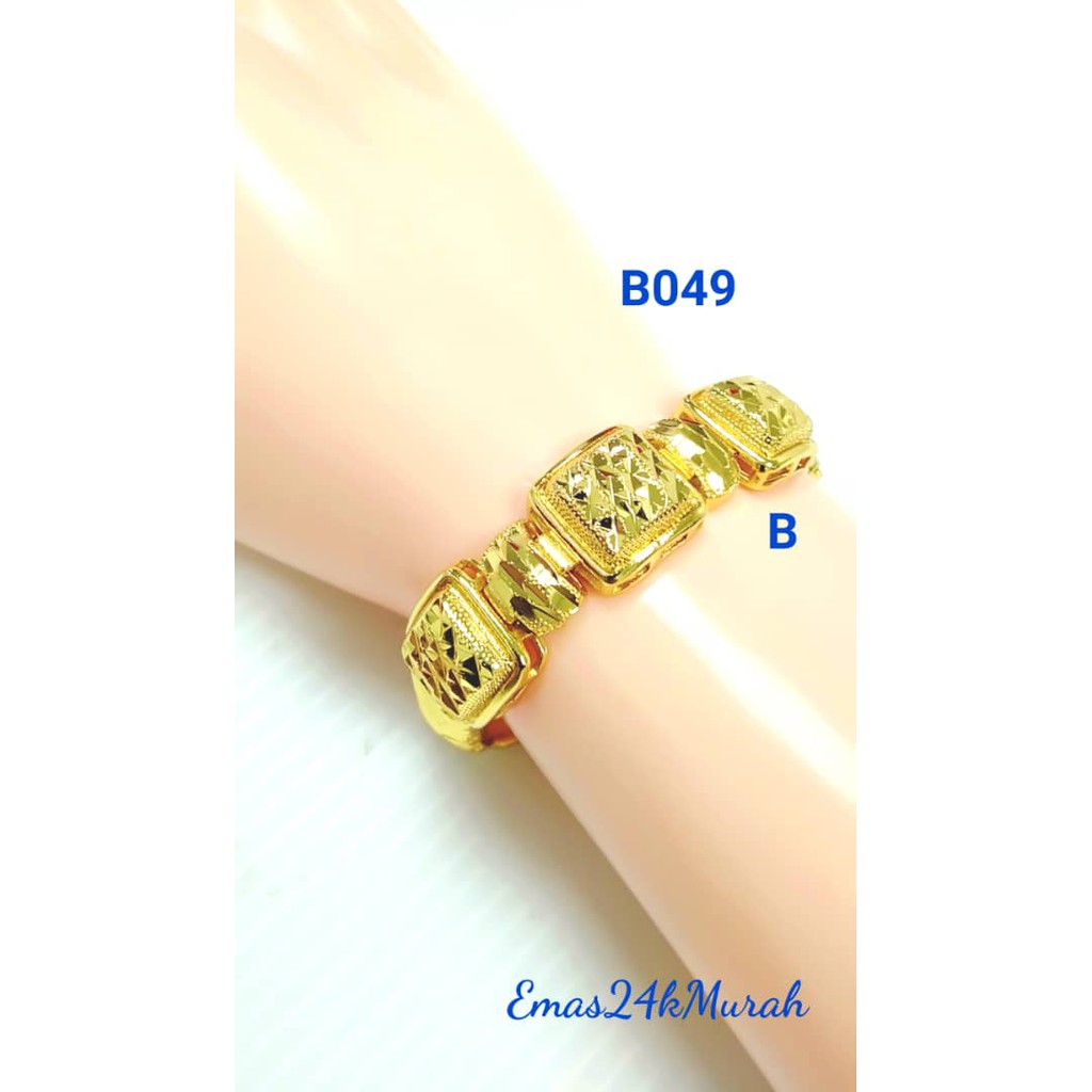 Gelang Biskut Tawar Pulut Dakap Emas Korea 24k Murah B049 Singapore