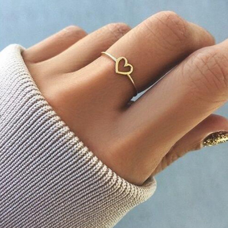 Image of Women Love Heart Best Friend Ring Promise Jewelry Friendship Rings Bands US 6-10 #1