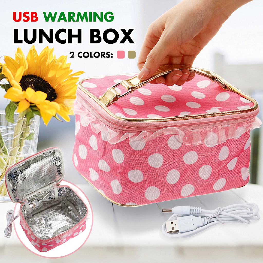 【NEW】USB Lunchbox Lunch Box Bento Warming Heating Bag Insulated Food