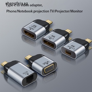 [shengfeia] UHD 8K Type-C to Hdmi/VGA/DP/RJ45/Mini DP Video Converter 4K 60Hz USB C Adapter [SG]