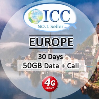 [ICC] Europe & UK 30 Days 10GB|25GB|50GB|Unlimited 5G/4G Data + Call SIM (EU-A)