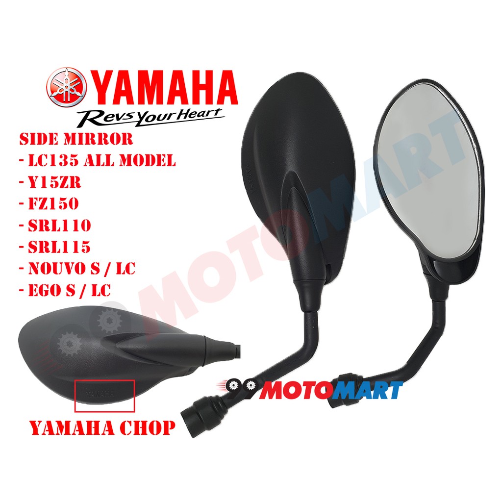 Shop Malaysia Yamaha Side Mirror 125zr 125z Lc135 Mirror Y125zr Y125z Y15 Fz150 Srl110 Nouvo Ego Shopee Singapore