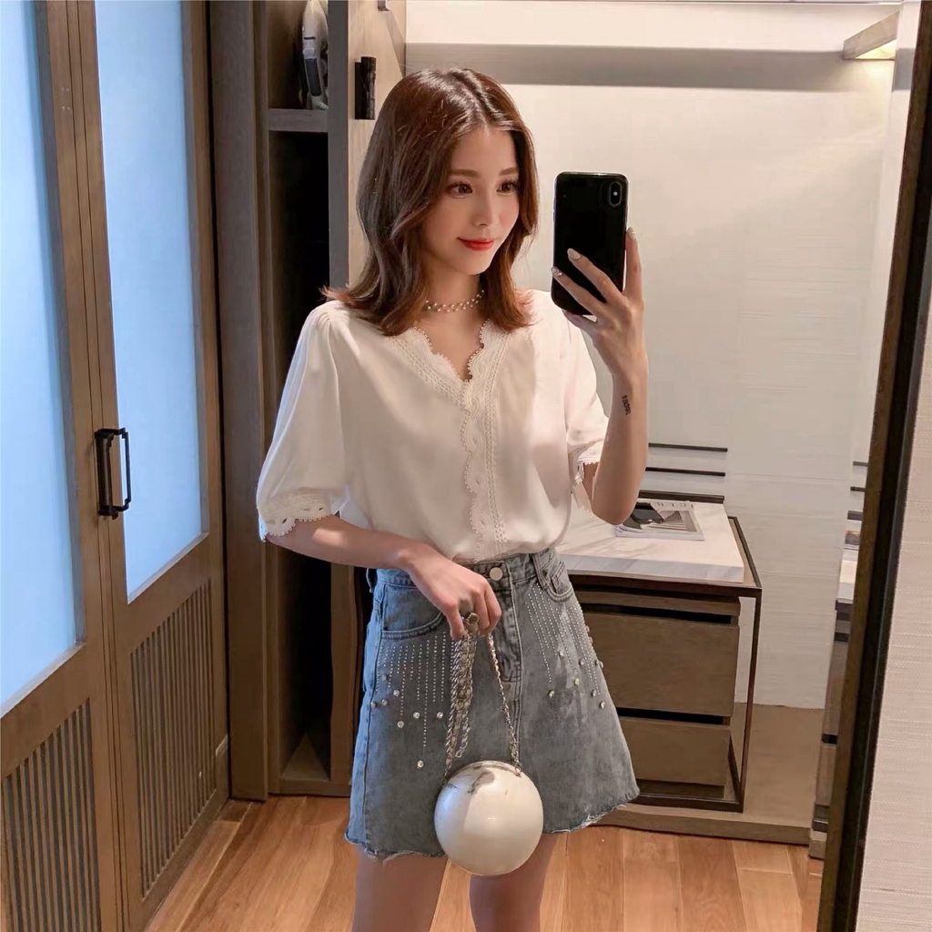 lace chiffon top