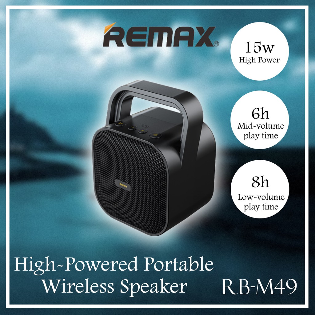REMAX RB-M49 High-Powered Portable Wireless Speakers (Black) | Shopee Singapore