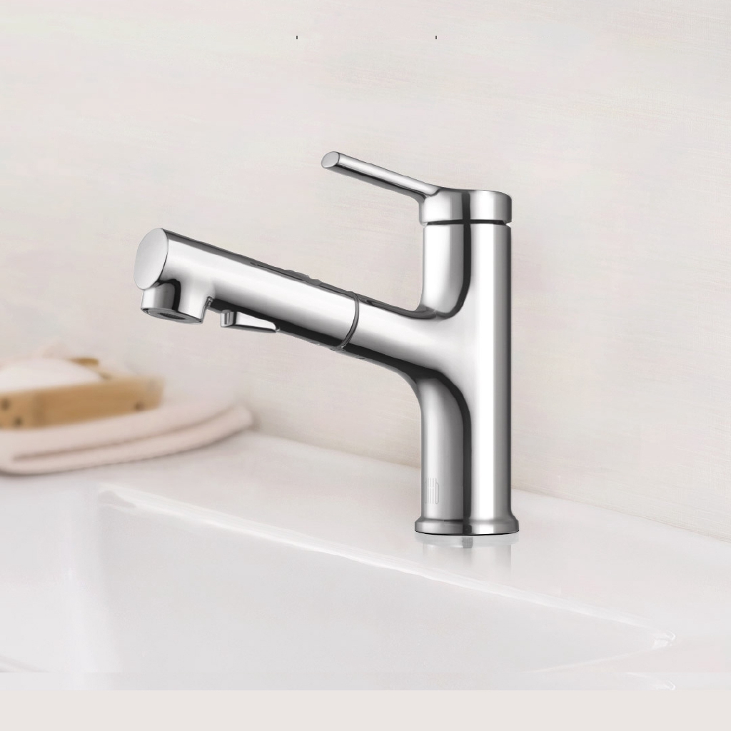 Bathroom Basin Sink Faucet W Pull Out Rinser Sprayer Gargle 2